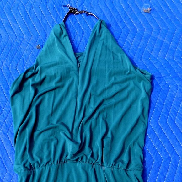 Jessica Simpson Green Halter Necklace Dress - Size 6 - Picture 3 of 5